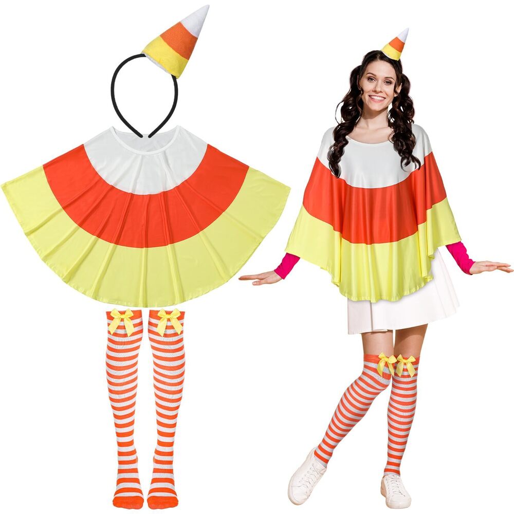 1219 3 Pcs Halloween Candy Corn Costume Corn Witch Headpiece,
